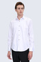 White Comfort Fit Slim Collar 100% Cotton Long Sleeve Groom's Shirt - 8