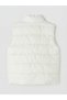 Two Mt Shop Quality Lcw Kids Beige Stand Collar Girls' Quilted Puffer Vest - 3