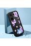 Vivo X200 Fe Compatible Black Silicone Case Shockproof Camera Protected Floral Pattern - 2