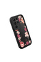 Samsung Galaxy S22 Ultra Compatible Black Silicone Case Shockproof Camera Protected Flower Pattern - 3