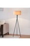 Floor Lamp for Living Room with 3 Color Temperatures, Modern Tripod Floor Lamp with Fabric Lampshade & Foot Switch, Standing Light Tall Industrial Floor Light for Bedroom, Office - 8