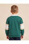 Boys Green Colourblock Collared Sweatshirt - 4