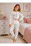 Girls' 100% Cotton Cute Cat Pattern Long-Sleeved Winter Pajama Set - 4