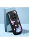 Vivo X300 Pro Compatible Black Silicone Case Shockproof with Camera Protection Floral Pattern - 2