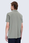 Vetiver Green Regular Fit Polo Collar 100% Cotton T-Shirt - 5
