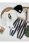 Striped Teddy Bear Printed Sweatshirt, Socks and Beret Seasonal 4-Piece Baby Boy/Child Set