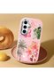 Pink Silicone Case Compatible with Samsung Galaxy S24 Fe with Shock-Absorbing Camera Protections Floral Print - 2
