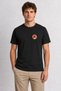 Men's Retro-Inspired Biker Graphic Design - Black