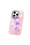 iPhone 16 Pro Max Compatible Shock-Absorbing Camera Protected Pink Silicone Case Floral Print - 3
