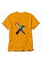 Women's Geometric Hummingbird Back Print - Yellow - 4