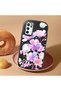 Oppo A55 4g Compatible Shock-Absorbing Camera Protected Black Silicone Case Floral Print - 2
