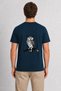 Men's Wise Owl Artistic Wall Decor and Print Back Print - Navy Blue