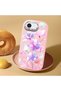 iPhone 16E Compatible Shock-Absorbing Camera Protected Pink Silicone Case Floral Print - 2