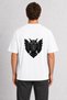 Men's Gothic Decorated Owl Back Print - White