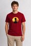 Men's Retro City Roof Design - Red