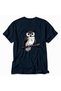 Women's Modern Striped Owl Art Print Back Printed - Navy Blue - 4