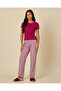 Women Burgundy Plain Pyjama Set