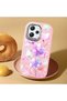 Redmi 12 4G/5G Compatible Shock-Absorbing Camera Protected Pink Silicone Case Floral Print - 3