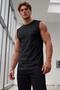 Men's Black Sleeveless Sports Tank Top - 2