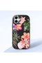 Samsung Galaxy A06 4g Compatible Black Silicone Case with Shock-Absorbing Camera Protections Floral Print