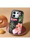 Redmi Note 13 Pro 5g Compatible Shock-Absorbing Camera Protected Black Silicone Case Floral Print - 3