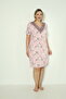 Women's Large Size Viscose Fabric Lace Detailed Short Sleeve Nightgown 13378 - 4
