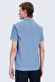 Blue Regular Fit Polo Collar Cotton T-Shirt - 5