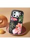 Poco C55 Compatible Shock-Absorbing Camera Protected Black Silicone Case Floral Print - 2