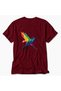 Women's Geometric Hummingbird Back Print - Red - 4