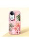 Vivo V50 Compatible Shock-Absorbing Camera Protected Pink Silicone Case Floral Print