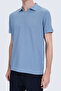 Blue Regular Fit Polo Collar Cotton T-Shirt - 4