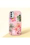Samsung Galaxy M13 4G/M23 Compatible Shock-Absorbing Camera Protected Pink Silicone Case Floral Print