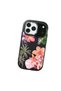 iPhone 17 Pro Compatible Shock-Absorbing Camera Protected Black Silicone Case Floral Print - 3