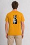 Men's Geometric Pineapple Graphic T-Shirt with Back Print - Yellow