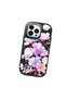 iPhone 12 Pro Max Compatible Black Silicone Case with Shock-Absorbing Camera Protections Floral Print - 3