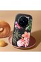 Vivo X200 Pro Compatible Shock-Absorbing Camera Protected Black Silicone Case Floral Print - 2