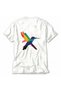 Men's Geometric Hummingbird Back Print - White - 4