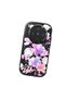 Vivo X300 Compatible Shock-Absorbing Camera Protected Black Silicone Case Floral Print - 3