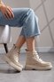 Women's Mc Accessory Detailed Lace-Up and Zippered Thick Non-Slip Sole Boots & Booties - 2