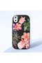 iPhone XS Max Compatible Shock-Absorbing Camera Protected Black Silicone Case Floral Print