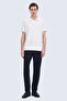 White Regular Fit Polo Neck Cotton T-Shirt - 2