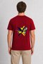 Men's Dynamic Tennis Geometry Printed T-Shirt Design - Back Print - Red