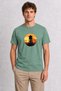 Men's Retro City Roof Design - Green
