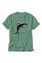 Dolphin in a Halftone Wave for Men - Green - 3