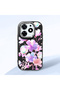 Tecno Spark 10 Pro(Ki7) Compatible Shock-Absorbing Camera Protected Black Silicone Case Floral Print