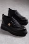 Women's Short Stretch Ankle Boots with Mc Accessories, Lace-Up Orthopedic Non-Slip Sole Boots & Booties