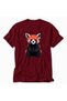 Men's Modern Street Style Red Panda Print Design - Red - 3