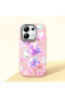 Redmi Note 13 4g Compatible Shock-Absorbing Camera Protected Pink Silicone Case Floral Print