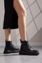 Women's Mc Accessory Detailed Lace-Up and Zippered Thick Non-Slip Sole Boots & Booties - 3