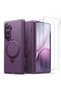 Ostand Spin Case for Samsung Galaxy Z Fold 8 Ultra, 360° Rotating Kickstand, Mili-Grade Drop Protection, MagSafe Compatible, Slim Protective Cover with Screen Protectors – Purple black - 2
